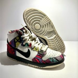 Nike SB Dunk High Premium Huxtable 2010 Size 8  Multi Color White 313171-101